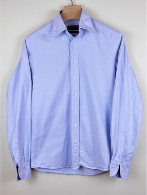 Spier & Mackay Handmade Slim Fit Light Blue Oxford Dress Shirt Men 15/35